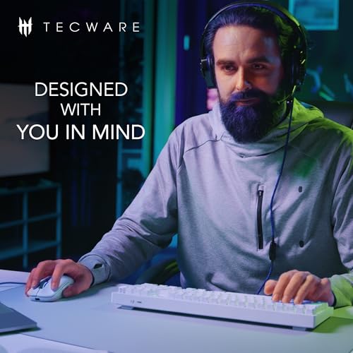 TECWARE Spectre 96% RGB Mechanical Gaming Keyboard | Customizable LCD Screen | Tri-Mode Wireless with Knob | Gasket Mount | South Face 5-Pin Hot-Swappable Sockets | White Candy Red Linear Switch - color: Candy Red