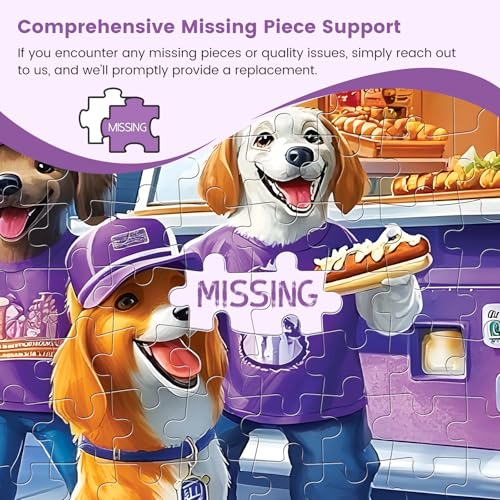 300 Piece Puzzles for Adults, Hot Dog Truck with Dogs Puzzles for Adults, Adorable Dogs and Hot Dog Truck 300 piece Jigsaw Puzzle, Ideal Home Decor Gift for Adults Kids Seniors, 20.5×15 in - style: Doggy Snack Stall