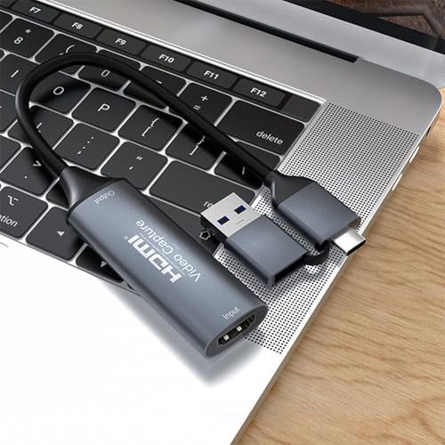 HDMI Video Capture Card 4K 2-in-1 USB-A and USB-C Output, Compatible with Windows, MacOS, Linux, Android, for OBS/VLC/Amcap