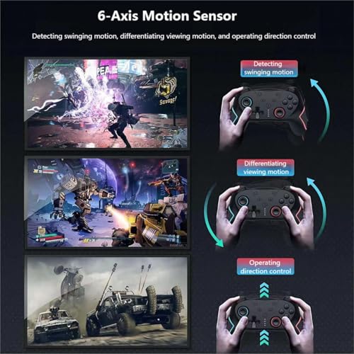 Matbip Wireless Controller for Switch/Switch Lite/Switch OLED/Switch 2, Wireless controller with 2 back buttons, 3-level TURBO adjustable(blue&red) - color: 1 blue&red