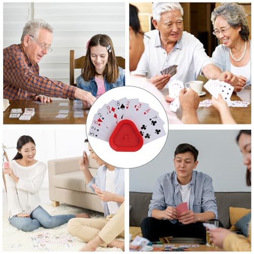 4 Pack Triangle Shaped Hands-Free Playing Card Holder for Kids,Playing Card Games Holder,Adults,Poker Parties,Family Card Game Nights&Classroom Activities (4pack) - color: 4pack