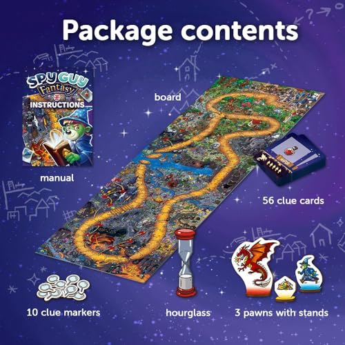 Trefl Spy Guy: Fantasy - Cooperative Detective Game, 5+ | Observation-Based Board Game, World of Magic and Fairytale Creatures, Searching for Clues