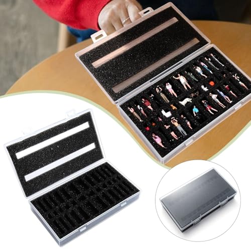 1:64 1:87 Miniature Figure Box Protection Box, Impact Resistant, Pre Grooved Foam Layer Show Case, Action Figure Container