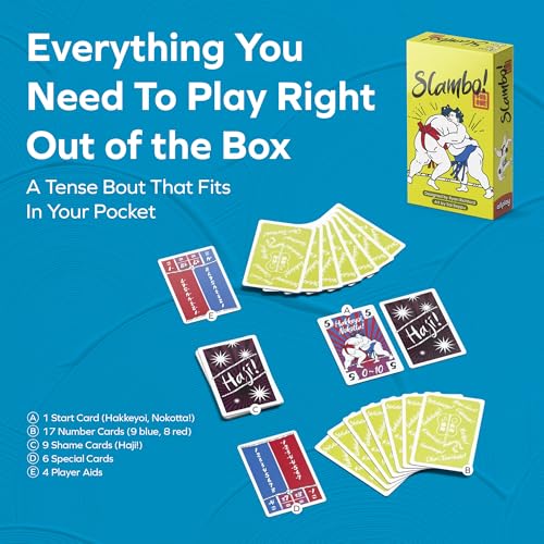 Allplay Slambo Card Game for Adults and Families - Hand Management Game of Keeping Balance - Play Your Cards Right and Don't Get Slammed - 5 Min 2-4 Players Ages 6+