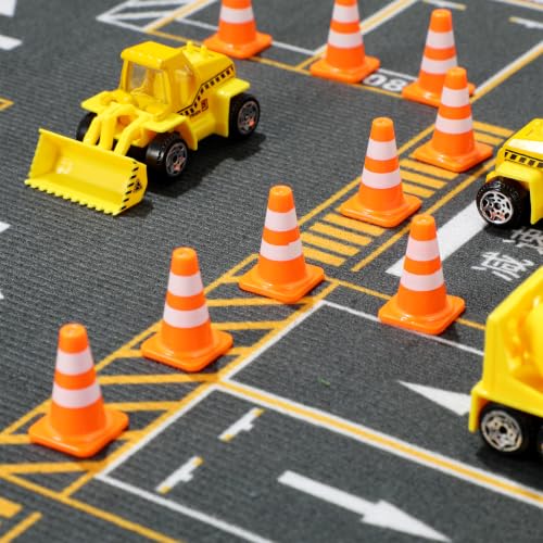 30Pcs Mini Traffic Cones, 1in Mini Cones Orange Small Roadblock Construction Signs, Tiny Traffic Toys Training Scene Roadblocks, Multifunctional Race Decor Building Theme Cars Party Favors