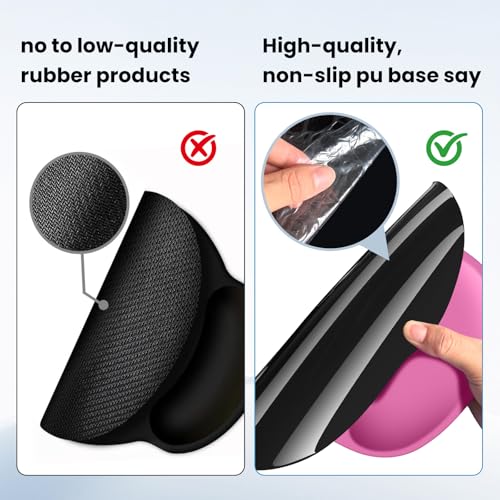Mouse pad with Wrist Rest,Relieving Pain Memory Foam Computer pad, Ergonomic Desktop Mouse, Silicone Material Mouse pad, with Non-Slip PU Base (Rose Color) - color: Rose color