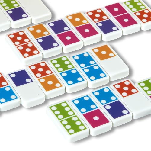 Melissa & Doug Dominoes Tabletop Game with Wooden Storage Box | 29 Pieces, 28 Colorful Domino Tiles, Wooden Storage Box, Matching & Math Skills, Family Game Night, Toys for Kids, Ages 4+