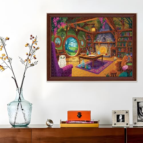 500 Piece Puzzles for Adults,Owl Forest Jigsaw Puzzles 500 Pieces,Magic House Puzzle 500 Pieces Adult Funny Jigsaw Puzzle Premium Cardboard Puzzles Home Decor Birthday Party Gift - style: Magic House