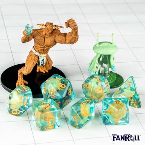 FanRoll 16mm Resin Poly DND Dice Set: Turtle Dice, Role Playing Game Dice for Dungeons and Dragons