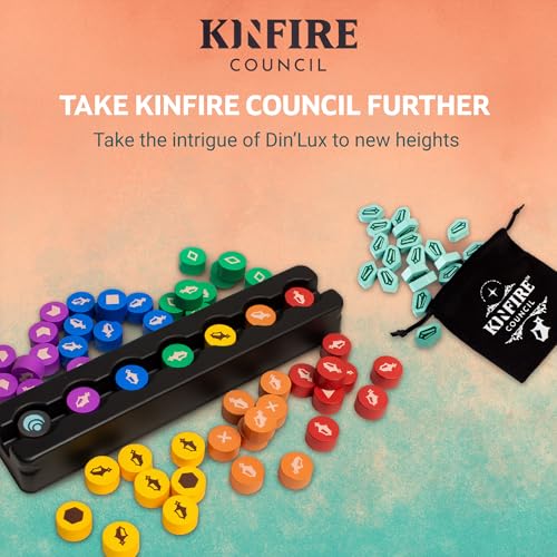 Kinfire Council: Upgrade Kit – Deluxe Wooden Tokens, Neoprene Playmats, Velvet Bags & Illustrated Lore Book - Ages 14+ - Premium Accessory Set for Kinfire Council (Not Standalone, Needs Base Game)