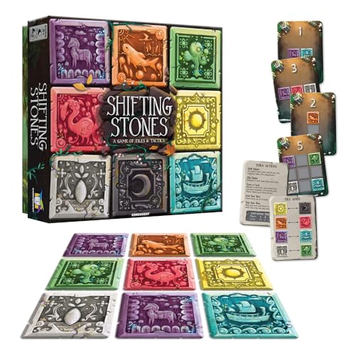 Gamewright - Shifting Stones – A Visual, Decision-Making Family Strategy Game of Tiles, Cards, and Tactics, 8 years +
