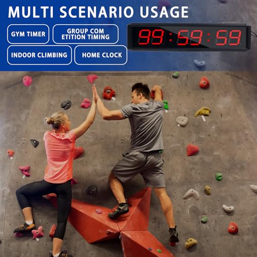 Fitness Timer with Stopwatch Button, Suitable for School/exam/Home Exercise/Gym/Gym SMAHEAT Electronic Fitness Timer (1.8-inch Data PC synchronous Transmission Model) - color: 1.8 Inch Six Bit All Red Pc Transmission Model