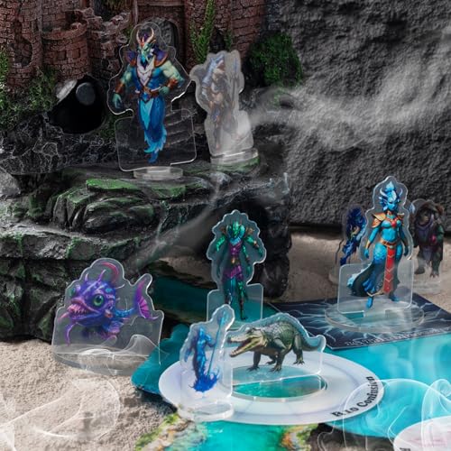 DND Miniature Coastal Swamp & Underwater Campaign Starter Set | Dungeons and Dragons, D&D 5E Pathfinder Compatible, Flat Acrylic Figure, TTRPG Tabletop RPG Game Accessory, DM Gift - style: 2d-mini-CoastalB