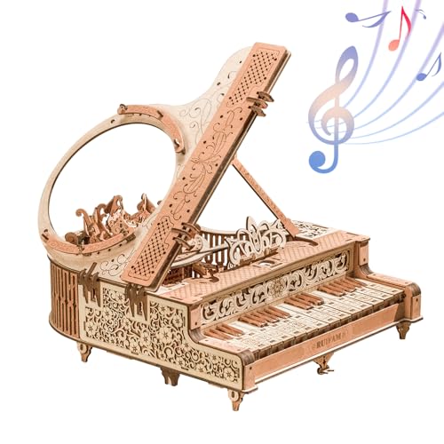 3D Puzzles for Adults, Wooden 3D Puzzle Model Time Piano Music Box Toys Building Kits, DIY Wood Crafts Cool Toy Hobbies for Men Women, Creative Assembly Gifts 