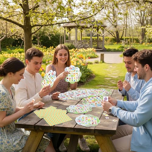 Blosssound 24 Players Spring Bingo Games Spring Flowers Bingo Cards Easter Animal Holiday Party Games Wildflowers Party Favors Supplies for Family Large Group Classroom Indoor Home Activities - style: Spring