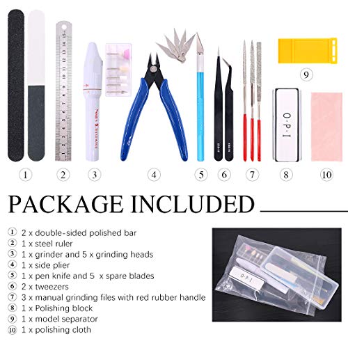 Keadic 24Pcs Modeler Basic Tools Craft Set Hobby Building Tools Kit with Model Tools Kit with a Plastic Case for Professional Model Building