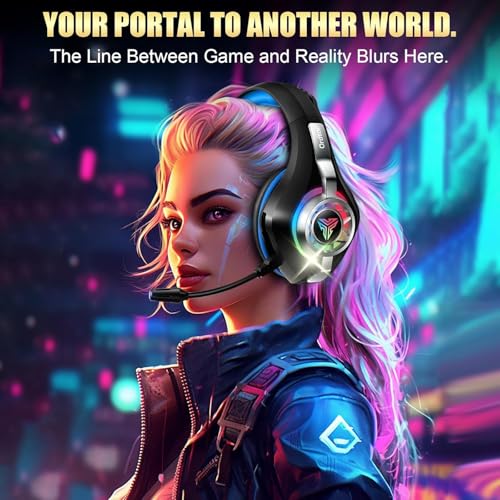 2.4GHz Wireless Gaming Headsets for PS5/PS4/Switch, New RGB Bluetooth 5.4 Noise Cancelling Gaming Headphones with 7.1 Surround Sound, 40mm Drivers, 276g Ultraligero, Memory Foam, 40Hrs Audífonos Gamer - color: Silver-black