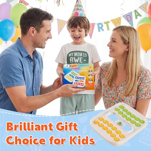 Kiditos Pop Math Game for Kids Ages 4–8, Fidget Math Board Game with Built-in Dice, Addition & Subtraction Learning Toy, Sensory STEM Toy for Classroom, Homeschool & Travel - color: Yellow & Green