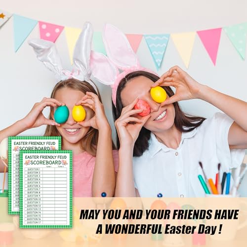 Easter Friendly Feud Game, Funny Easter Party Games, Spring Friendly Feud Trivia Quiz for Family Adults, Spring Bunny & Eggs Holiday Party Supplies -14 - color: Colorful Eggs