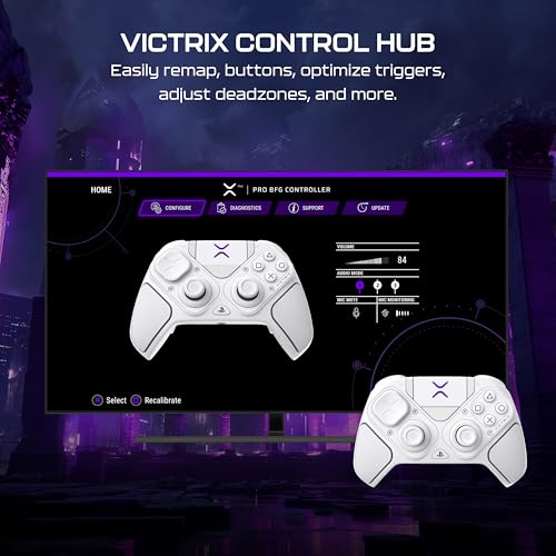 Turtle Beach Victrix Pro BFG Reloaded Wireless Gaming Controller for PS5 | PS5, PS4, PlayStation, PC, Modular, Fightpad Module, Hall-Effect Sticks, Triggers, 4 Remappable Buttons, Esports, White - color: White