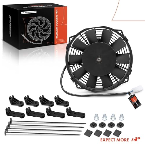A-Premium 7.5'' 7.5 inch Slim Universal Electric Cooling Fan Assembly | 12V 80W, Pull Fan with Mount Kit - style: 7.5 inch