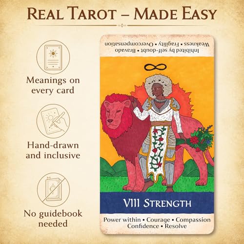 A Tarot-Guided Journey: Mystic Crossroads | 1-5 Players | Beginner Friendly | Cooperative storytelling card game | Groups or Solo| Meanings on Cards | Includes Deck, Cloth, Card Box, Mystic Dice