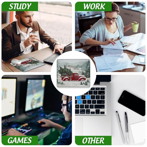 Merry Chrismas Mouse Pad Square MousePads Non-Slip Rubber Base Mouse Mat Desk Pad with Stitched Edge for Desk Computers Laptop Office, 9.5x8 Inches - color: Joyful Celebrations 03