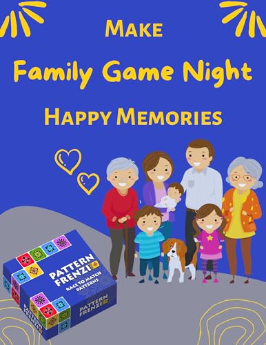 Pattern Matching Board Game for Kids & Adults, Family Night Board Games, Block Puzzle Games for Kids, Ages 3+ to 99 yrs, Play 1 to 5 Players, Unlimited Puzzle Cards, Perfect All Occasion Gift