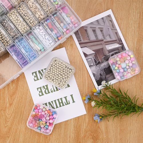 Mathtoxyz Bead Organizer Box, 30Pcs Small Beads Organizers and Storage Plastic Cases Mini Clear Dimond Storage Containers Boxes with Hinged Lid and Rectangle for Bracelet Making DIY Jewelry Craft Nail - size: Clear - 1P