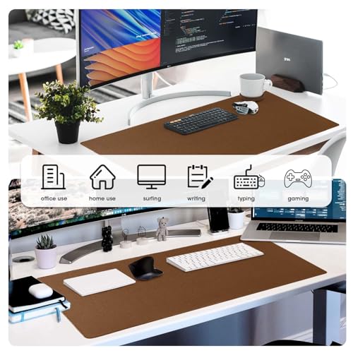 Big Mouse Pad Gaming, Stitch Mouse Pad, Pad for Keyboard and Mouse, Large Mouse Mat, Spill-Proof Surface and Anti-Skid Base, XXXL 35.4” x 15.8” 90 x 40cm - color: Coffee, size: 35.4L x 15.8W inches