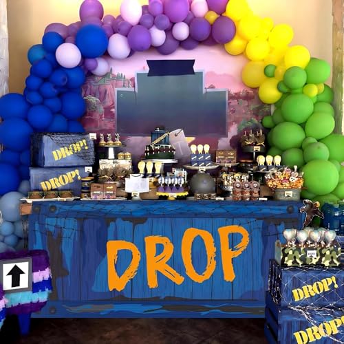 Moukeren Video Game Themed Birthday Tablecloth Drop Box Military Decoration Drop Box Table Cover for Gamers Men Birthday Graduation Supplies,72x30inches