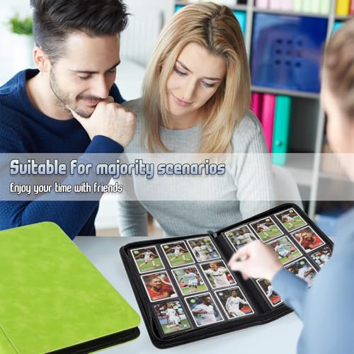 Trading Card Binder, Premium 9 Pocket Double Sided 540 Pocket PU Card Collection Binder, Collectible Trading Card Albums for MTG, TCG, Sport Card, Game Cards (Grass) - color: Grass