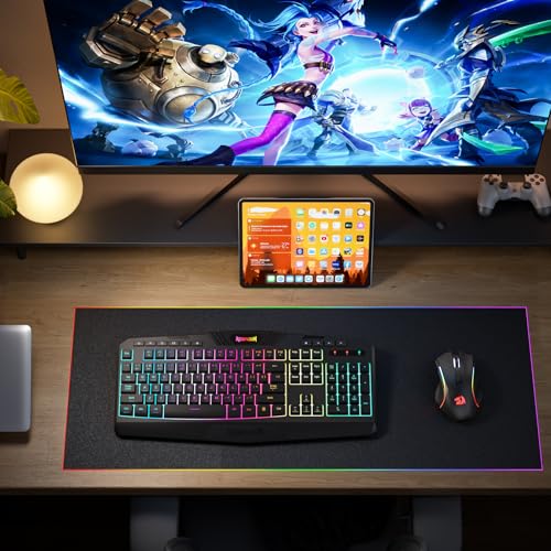 Redragon S101M-KS Gaming Keyboard and Mouse Wireless with Tri-Mode, RGB Keyboard and 4800 DPI Gaming Mouse, 10 Independent Multimedia Keys for Wins, PC, Computer, Wireless S101 Ideal for Gamer - color: Black-New