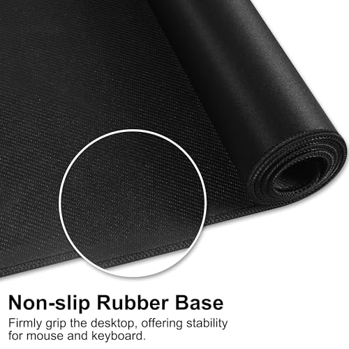 Large Gaming Mouse Pad Extended XXL Mouse Mat Long Desk Pad with Stitched Edges for Keyboard Home Office Gaming Work Big Desk Pad (35.4x15.7IN,90x40) (Black) - color: Black