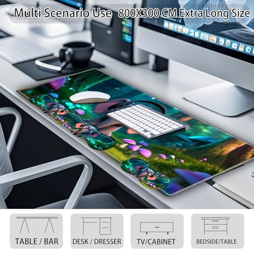 Large Gaming Mouse Pad Set with Wrist Support – 31.5" x 11.8" 4-in-1 XXL Mousepad with Keyboard Wrist Rest, Mouse Wrist Rest & Coaster – Ergonomic Desk Mat for Office, Home – Cute Baby Elephant - color: Cute Baby Elephant