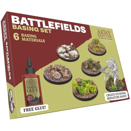 The Army Painter Battlefields Basing Set - Static Grass for Miniature Terrain Basing set - Static Grass & Free Basing Glue, Woodland Scenic Static Grass, Scenery Flocks - Master Quality Game Miniature