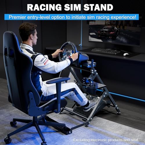 Anman Foldable Racing Simulation stand Compatible with Logitech G29 G27 G923 Adjustable Racing Wheel Stand Wheel and Pedals Not Included