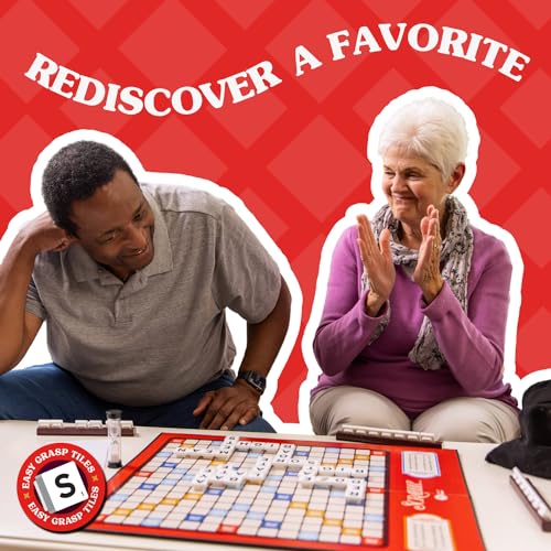 JOY FOR ALL Games - Scrabble Bingo 3-in-1 Word Games - Classic, Bingo, & Pass - New Easy to Grasp Tiles & Racks - Fun Family Board Game for Seniors, Kids, Teens, and Adults - style: Classic Scrabble & Bingo