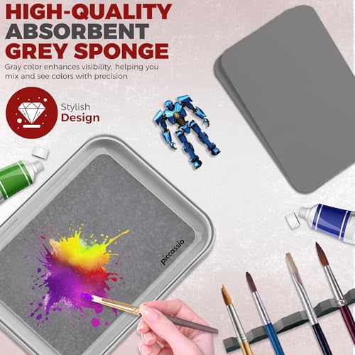 Stay Wet Palette for Acrylic Painting, Easy to Clean, Sturdy and Durable, Ideal for Painting Miniatures, Warhammer Painters, Students, Beginners, and Hobbyists - color: Gray