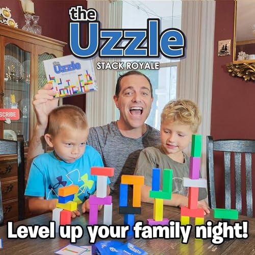 The Uzzle Stack Royale Board Game, Fast & Fun Family Board Game for Children & Adults, Color Block Puzzles Games for Ages 4+ - style: Stack Royale