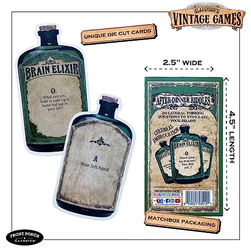 Front Porch Classics Brain Elixir – After Dinner RIDDLES Cards, Package may vary
