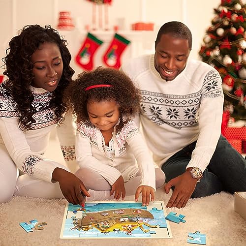 24 Piece Puzzles for Kids 3 Year Old, Noah's Ark | Religious Bible Puzzle, Wooden Jigsaw Puzzles, Ages 3-5, Preschool Puzzle for 3 4 5 Year Old, With Tray - style: 24 Piece