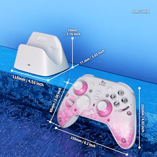Qanba Phantom Multi-Mode Smart Wireless Controller for Windows PC and Android and iOS and TV,PC Controller With Hall-Effect Joysticks,Tri-Mode Connection (2.4G/Bluetooth/Wired), 1000Hz Polling Rate, Dual Vibration Motors, 6-Axis Gyro, Programmable Back Bu