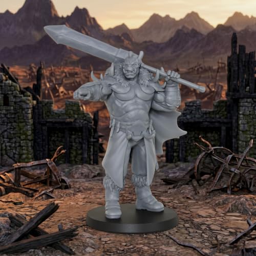 28mm Tabletop RPG Game Minis Figurine Berserker DND Miniature AS1025 | 1:56 scale fantasy Rpg Figure; high-detail tabletop unpainted miniatures for ttrpg and miniature game custom painting.