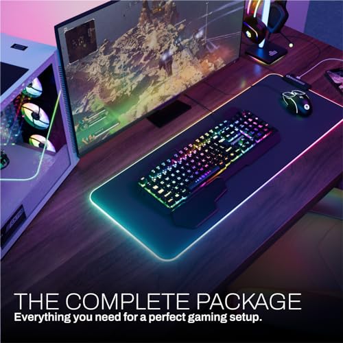 6-Piece Codebreakers RGB Gaming Bundle – Mechanical Keyboard, RGB Mouse & XL Mousepad USB Hub, Gaming Headset w/Stand, Light Strip – PC Game Accessories for Desktop & Laptop