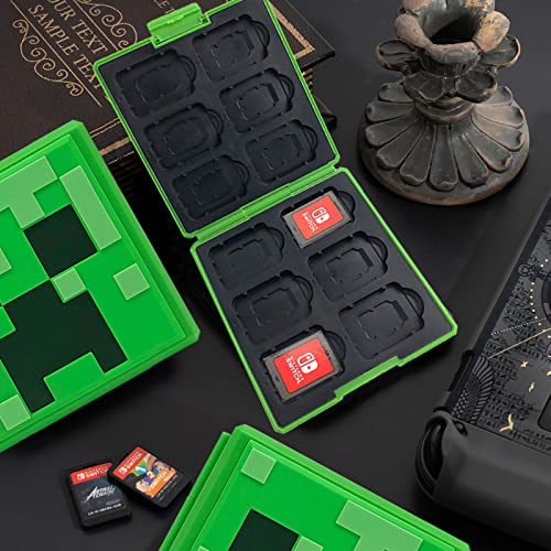 doepeBAE Game Card Case for Nintendo Switch,Portable Game Card Holder,Hard Shell Storage Case,Large Capacity Switch Card Organizer with 12 Card Slots (M Green)