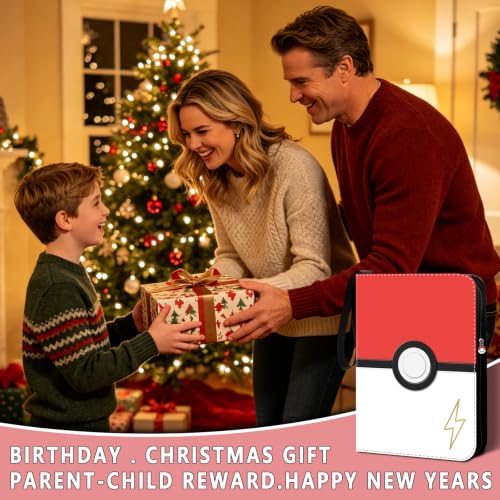 3D Card Binder 4 Pocket, 440 Embossed Cover Trading Card Album | Portable Card Collection Folder with Removable Sleeves, Trading Card Holder for TCG, Sports Cards, Gift for Collectors.