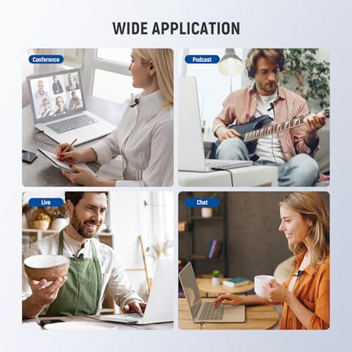 Neewer USB A Lapel Microphone, Plug & Play Mini Omnidirectional Clip On Lavalier Mic 2m Cable for USB 2.0 Mac Windows PC Laptop Computer YouTube Skype Podcast Gaming Vlog Video Conferencing, LM1 - style: 1 Pack w/USB A Plug