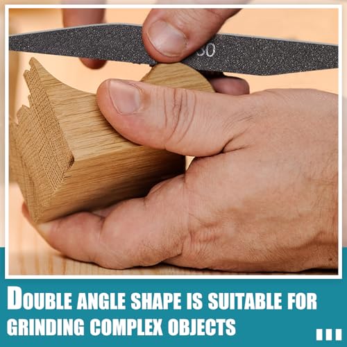 Honoson 10 Pcs Sanding Sticks for Plastic Models Polishing Stick Buffing Sanding Sticks for Assorted Grits Crafts Metal Wood Sandpaper Tools(Low Grits Rating,Double Angle Shape) - style: Double Angle Shape