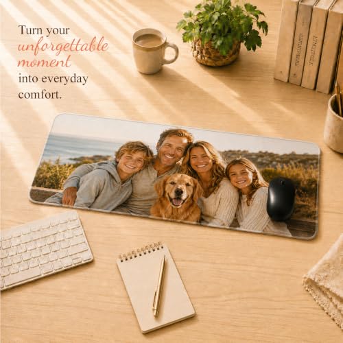 Custom Mouse Pad Custom Desk Mat Personalized Mouse Pad | Multiple Size Options Personalized Photo Text Logo Large Mouse Pad Non-Slip Easy-Clean Keyboard Mat For Office Computer Desk